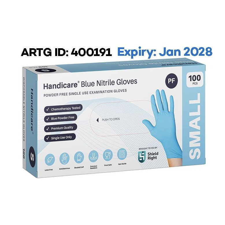 Handicare disposable gloves blue S