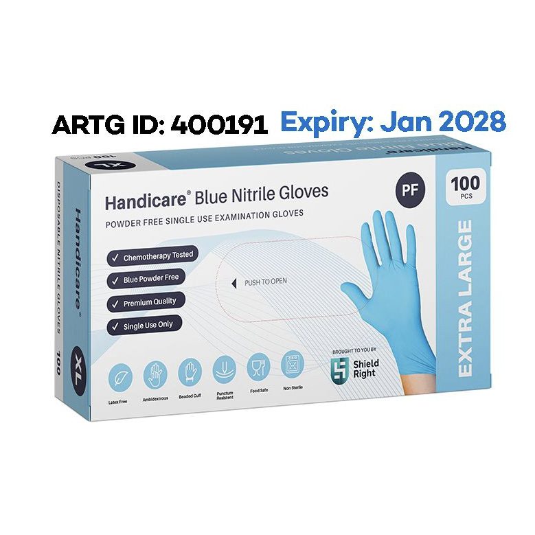 Handicare disposable gloves blue XL